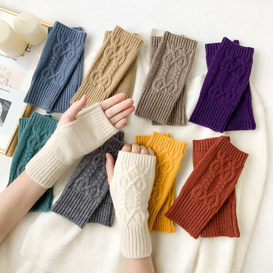 Damen Mode einfarbige Stulpen/ Handschuhe