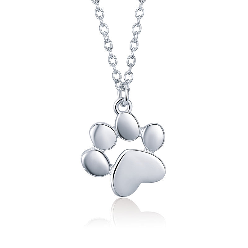 Halskette  Hunde- oder Katzenpfote 925 Silber