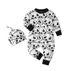 Panda-Bär Strampler mit Mütze