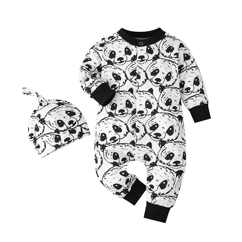 Panda-Bär Strampler mit Mütze