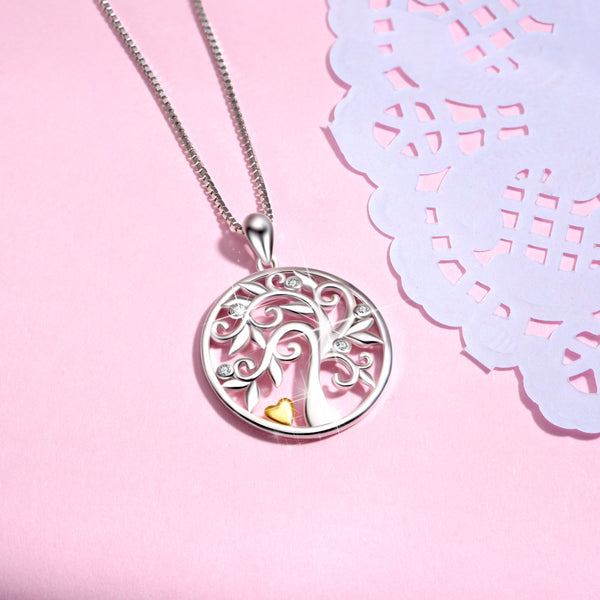 925 Silber- Halskette mit Lebensbaum- Anhänger