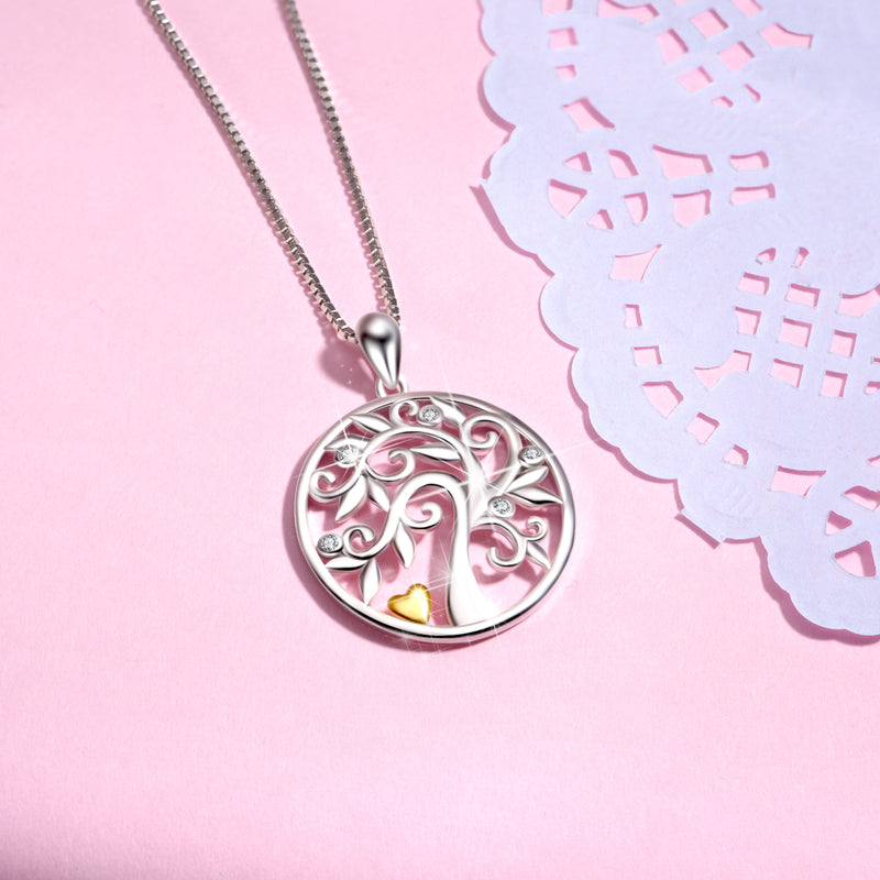 925 Silber- Halskette mit Lebensbaum- Anhänger
