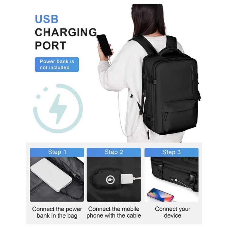 Vielseitig funktionelle Reise-Tasche, Bagpack – Minimal & Smart, Reisen im Flugzeug