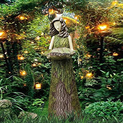 Feenstatue-  Futterstation für Vögel und Aussendekoration