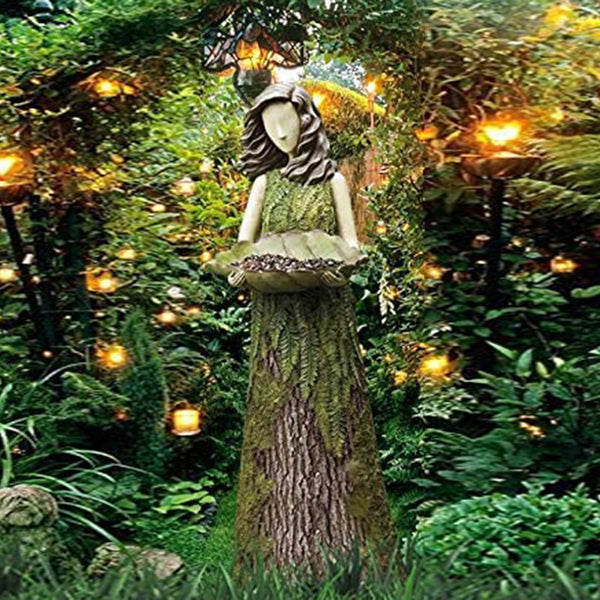 Feenstatue-  Futterstation für Vögel und Aussendekoration