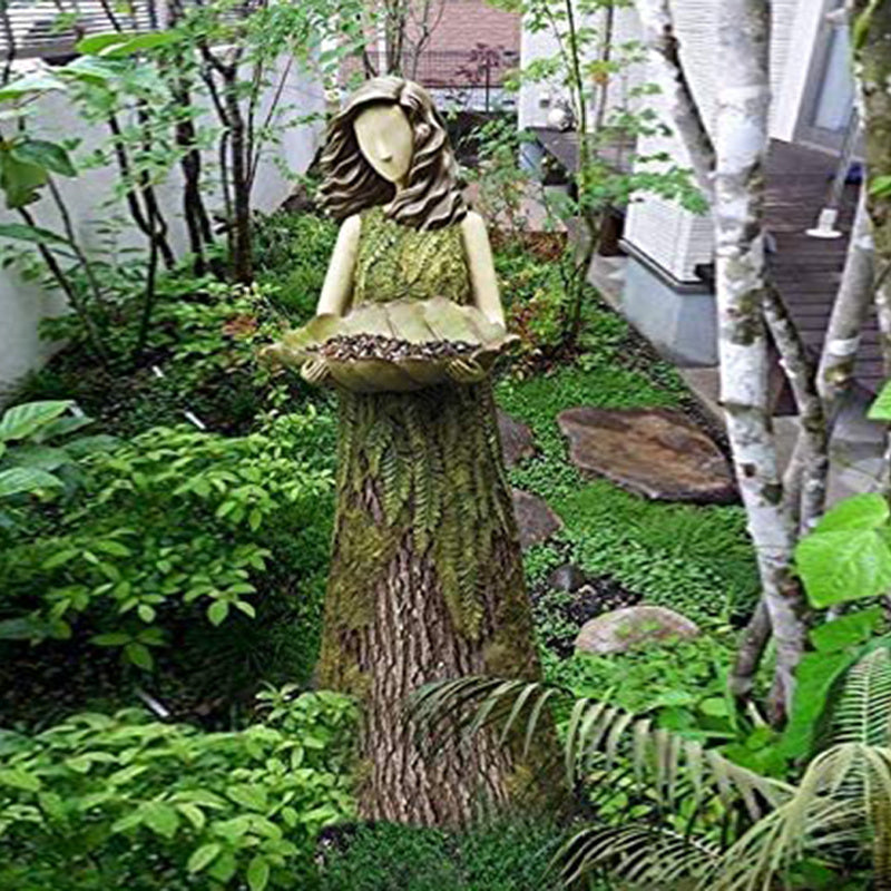 Feenstatue-  Futterstation für Vögel und Aussendekoration