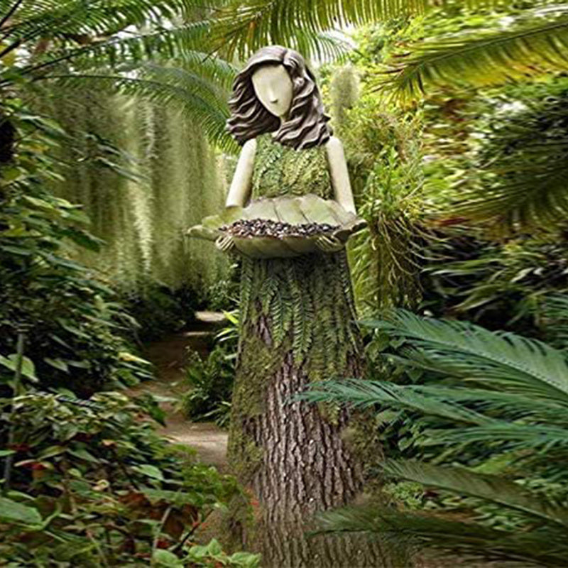 Feenstatue-  Futterstation für Vögel und Aussendekoration