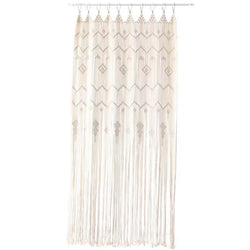 Handgewebter Türvorhang oder Fenstervorhang in beige