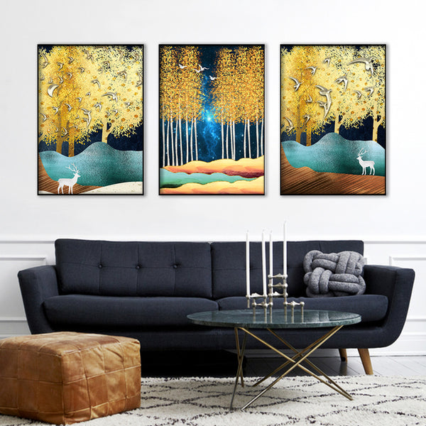Modernes Elch-Wandbild – Minimalistische Wohnzimmer-Deko