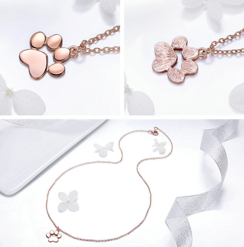 Halskette  925 Sterling Silber: Hunde- oder Katzenpfote