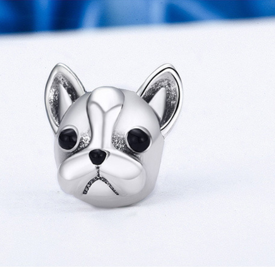 Beads/ Anhänger 925 Silber  Franz. Bulldogge