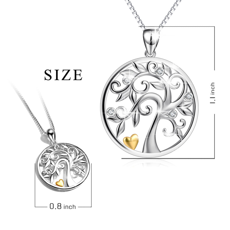 925 Silber- Halskette mit Lebensbaum- Anhänger