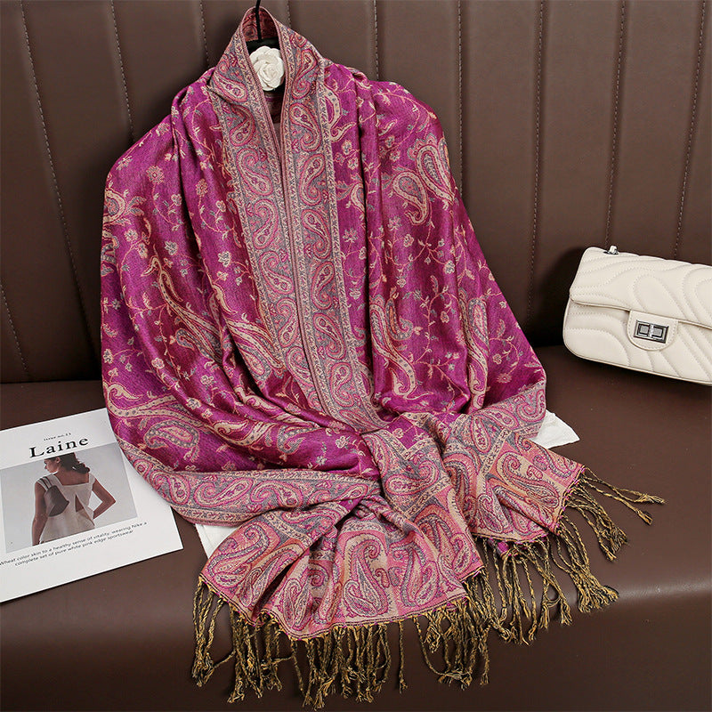 Warmer Ethno- Schal im Kaschmirlook