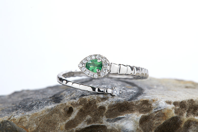 Sterling Silber Herzring – Grün
