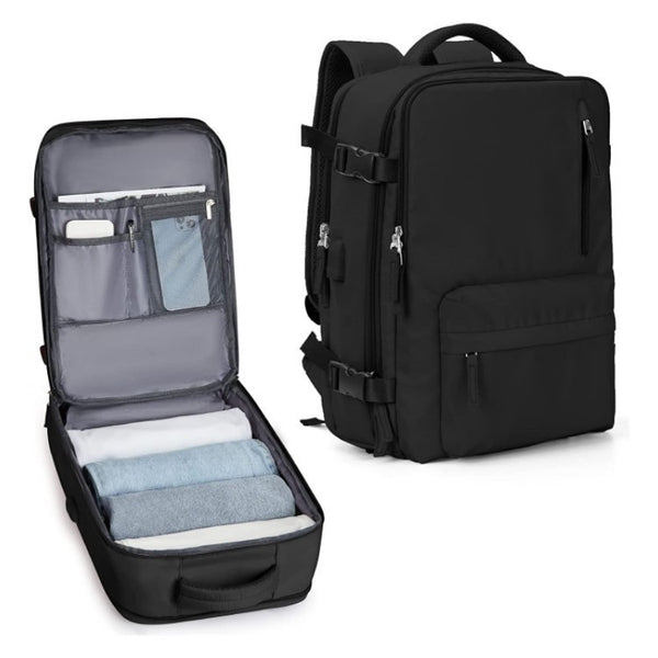 Vielseitig funktionelle Reise-Tasche, Bagpack – Minimal & Smart, Reisen im Flugzeug