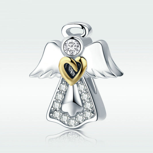 Anhänger Engel, 925 Silber & Platin & Goldauflage