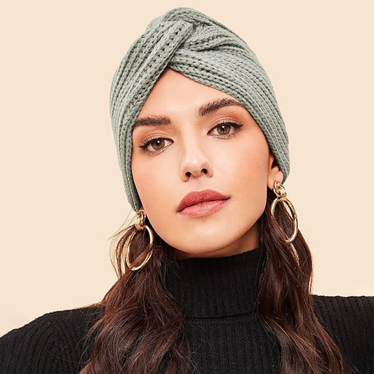  Neue Winter-Damen-Strickmütze mit Perlen – Bohemian-Knoten 