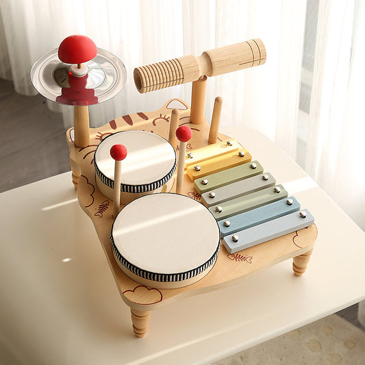 multifunktionelles Trommel-Set für Kinder, aus Holz