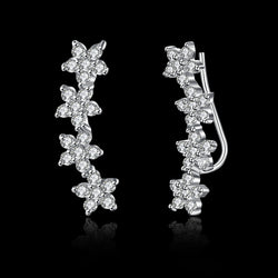 Ohrstecker ´Sternenblumen` , 925 Silber & Zirkonia