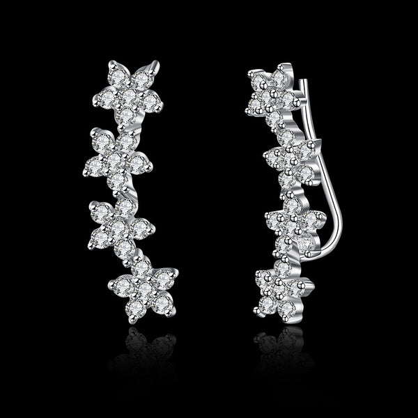 Ohrstecker ´Sternenblumen` , 925 Silber & Zirkonia