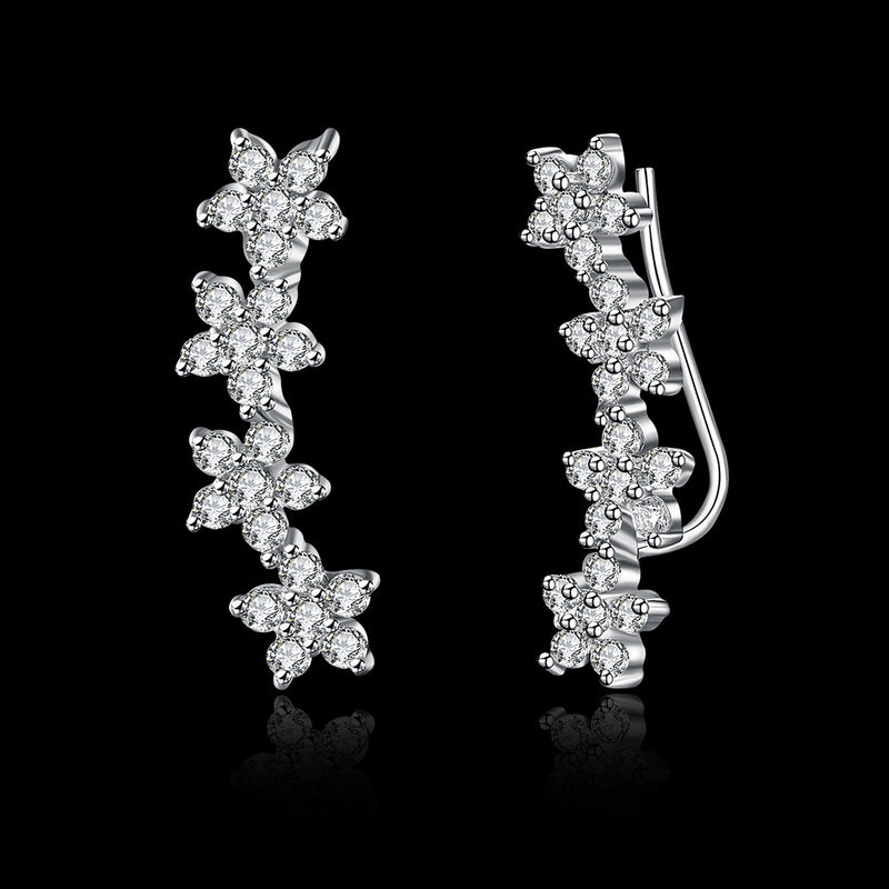 Ohrstecker ´Sternenblumen` , 925 Silber & Zirkonia