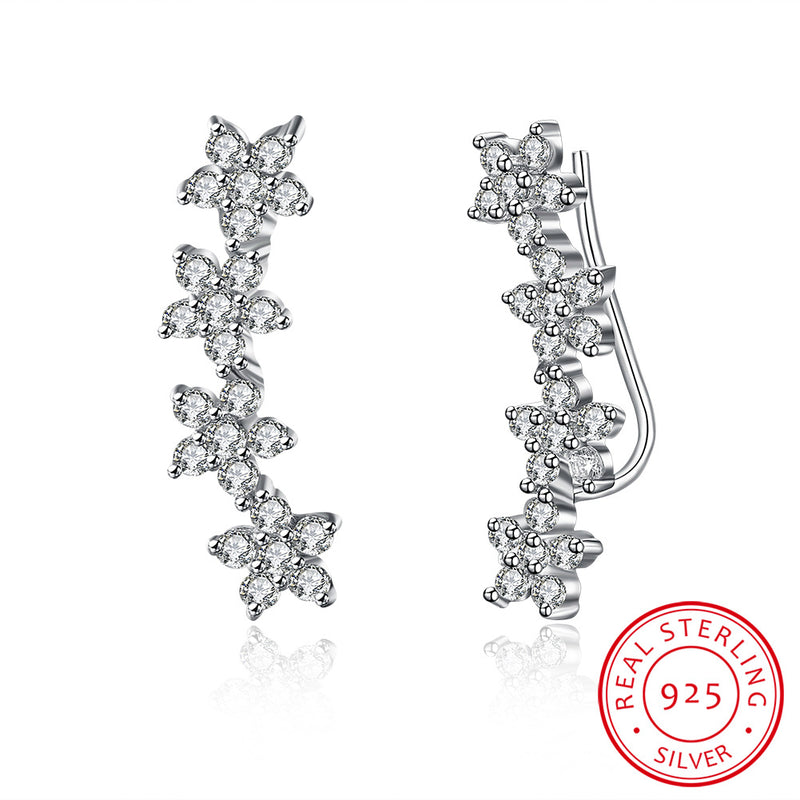 Ohrstecker ´Sternenblumen` , 925 Silber & Zirkonia