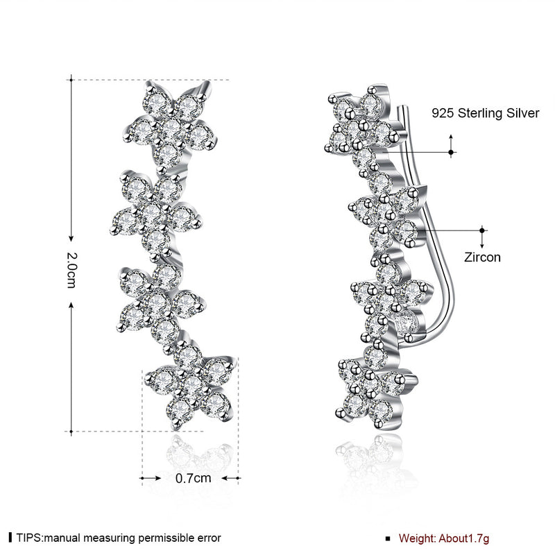 Ohrstecker ´Sternenblumen` , 925 Silber & Zirkonia