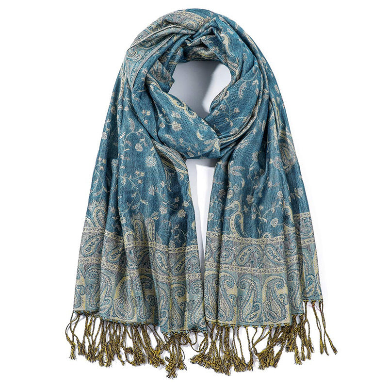 Warmer Ethno- Schal im Kaschmirlook