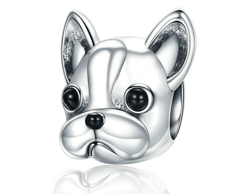 Beads/ Anhänger 925 Silber  Franz. Bulldogge