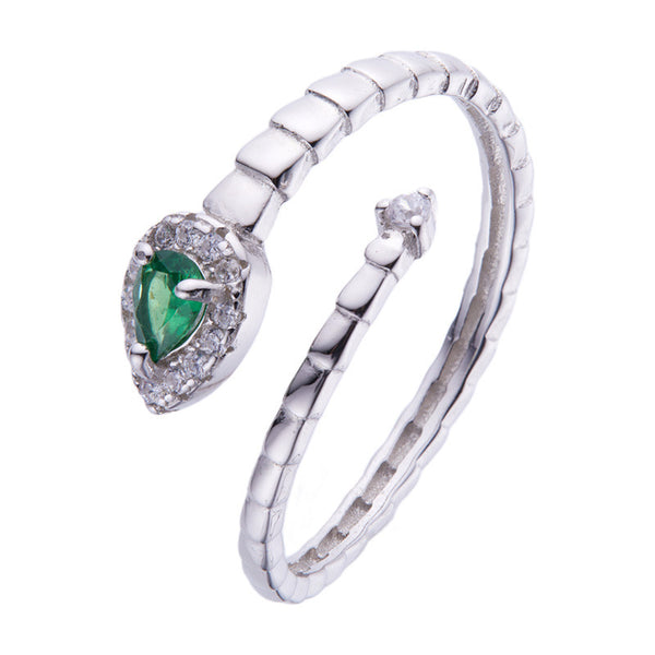 Sterling Silber Herzring – Grün