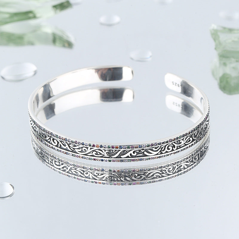 925Silber Armreif im Ethno- Stil