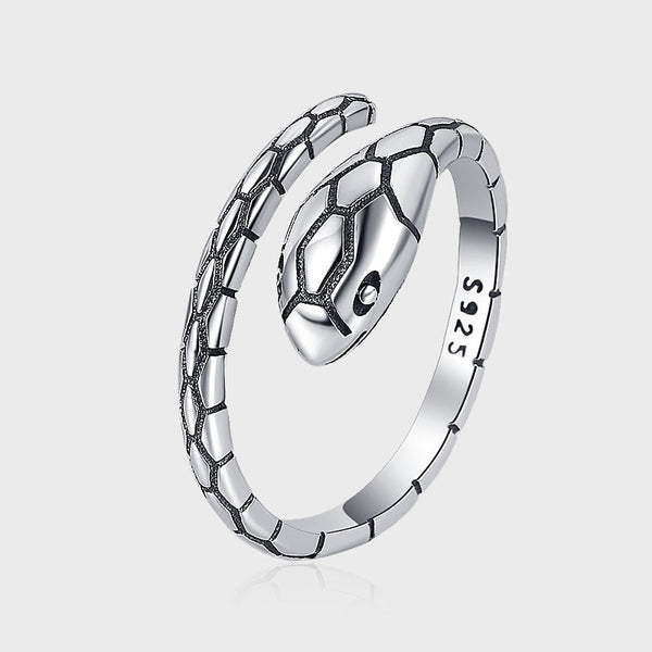 Vintage Schlangen- Ring aus 925er Silber – verstellbar