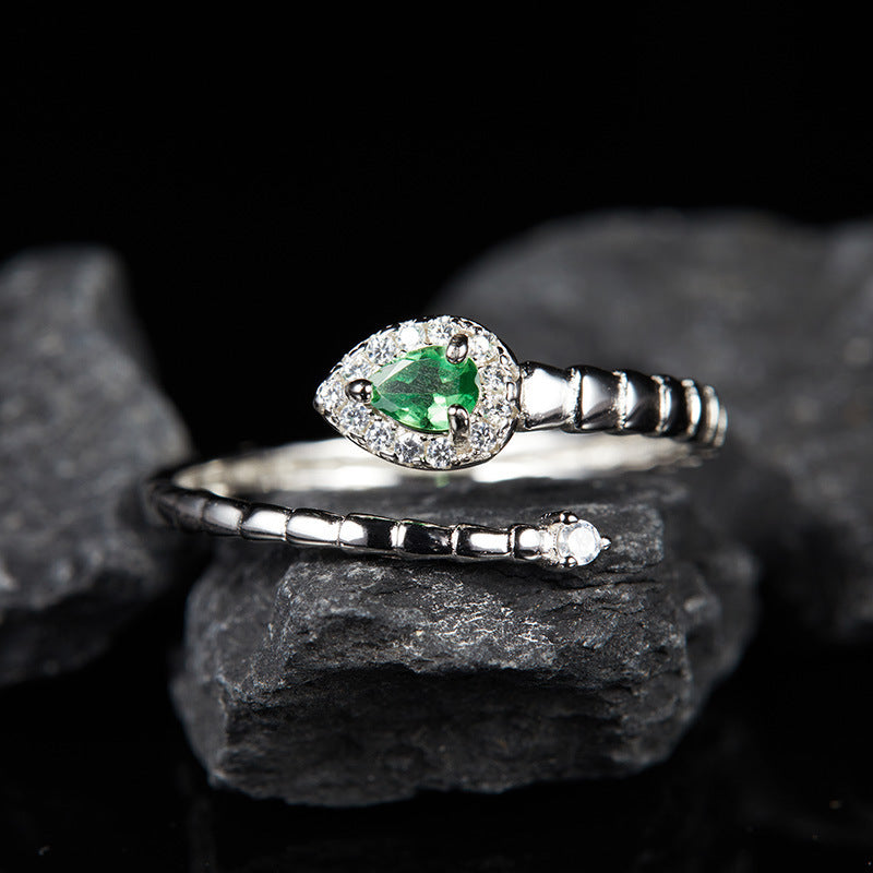 Sterling Silber Herzring – Grün