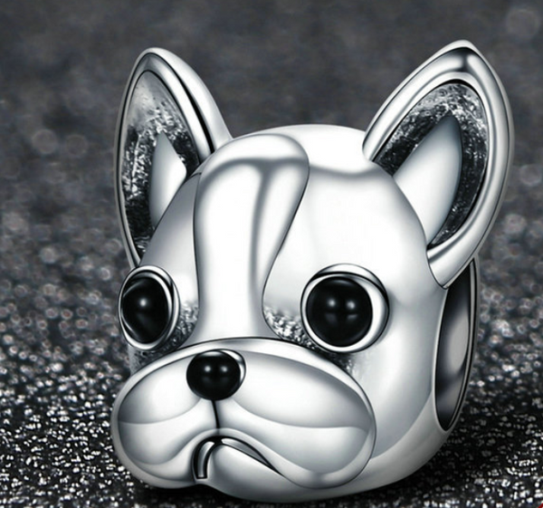 Beads/ Anhänger 925 Silber  Franz. Bulldogge