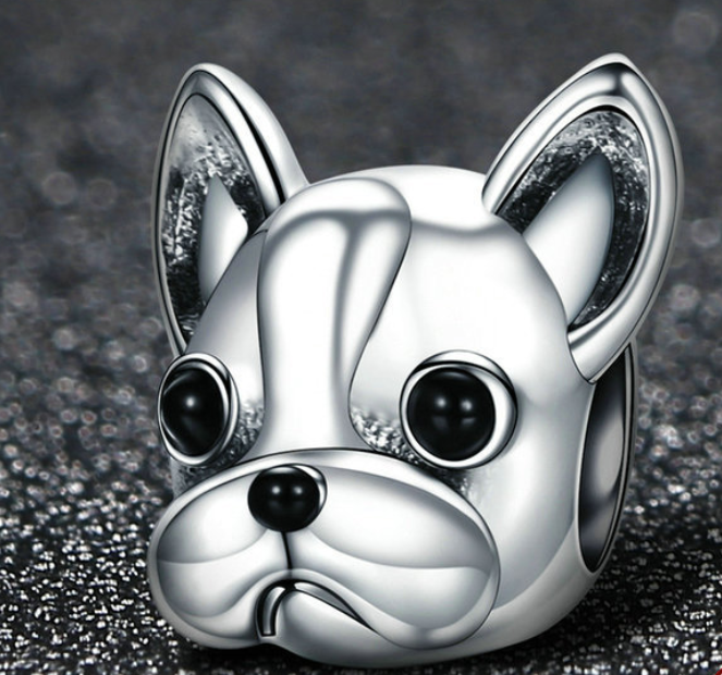 Beads/ Anhänger 925 Silber  Franz. Bulldogge