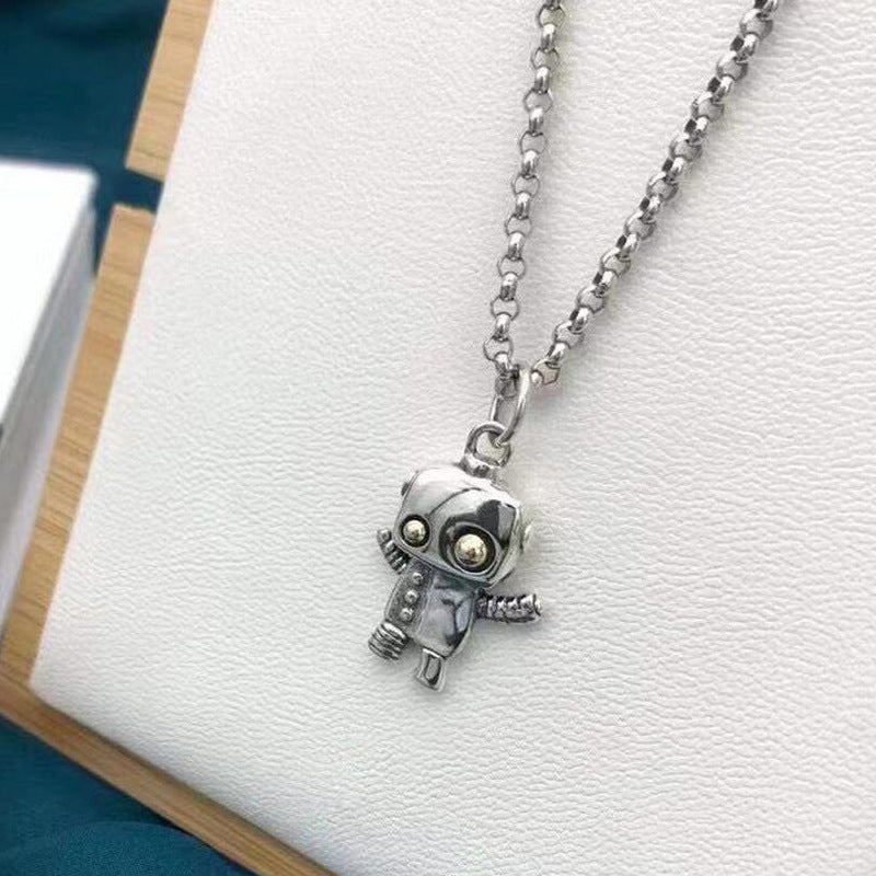 Halskette 925 Silber, Roboter- Männchen