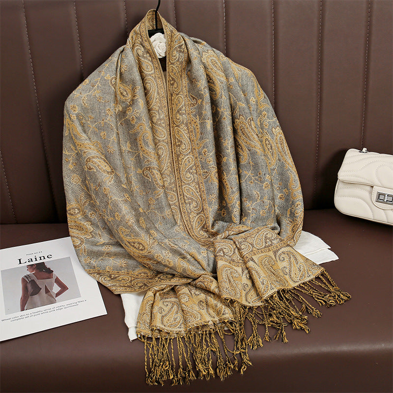 Warmer Ethno- Schal im Kaschmirlook