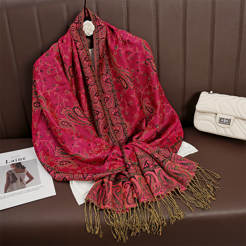 Warmer Ethno- Schal im Kaschmirlook