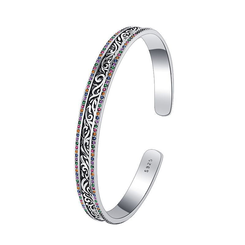 925Silber Armreif im Ethno- Stil
