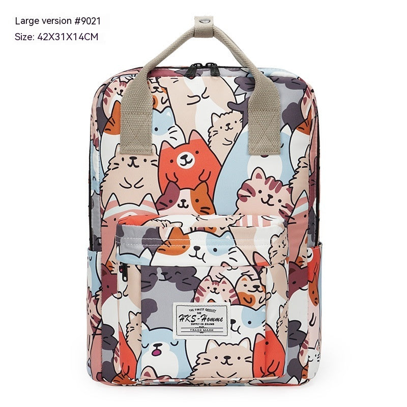 Damenrucksack Cartoon „Happy Cat“ – Streetstyle mit Funktion