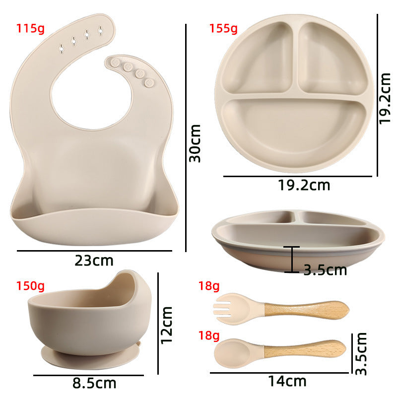Baby 5tlg. Geschirr Set & Besteck aus Silikon