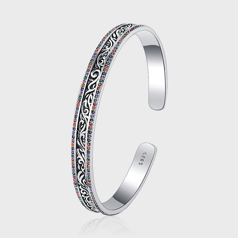925Silber Armreif im Ethno- Stil