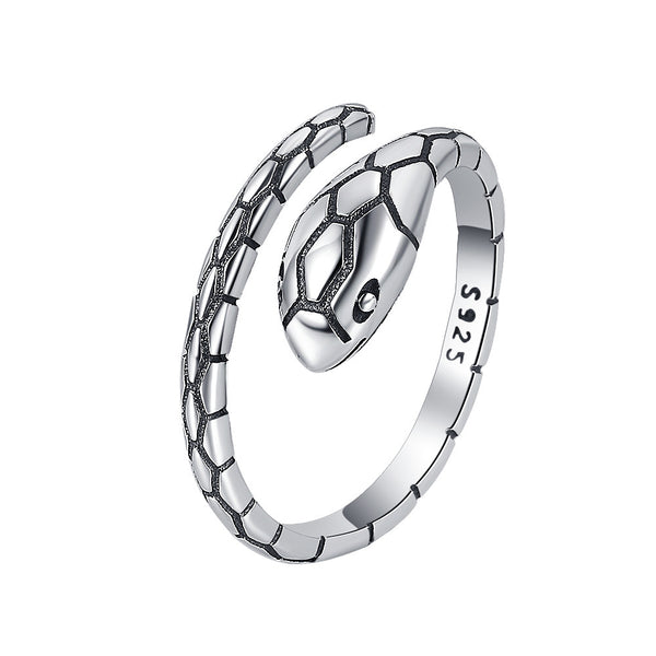 Vintage Schlangen- Ring aus 925er Silber – verstellbar