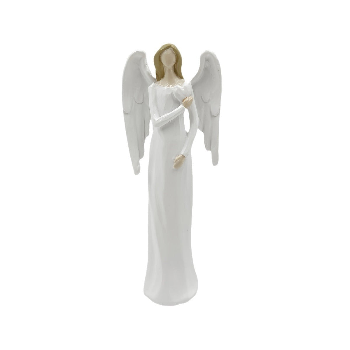 Design Weisse Engel-Figur, Statue mit Herz