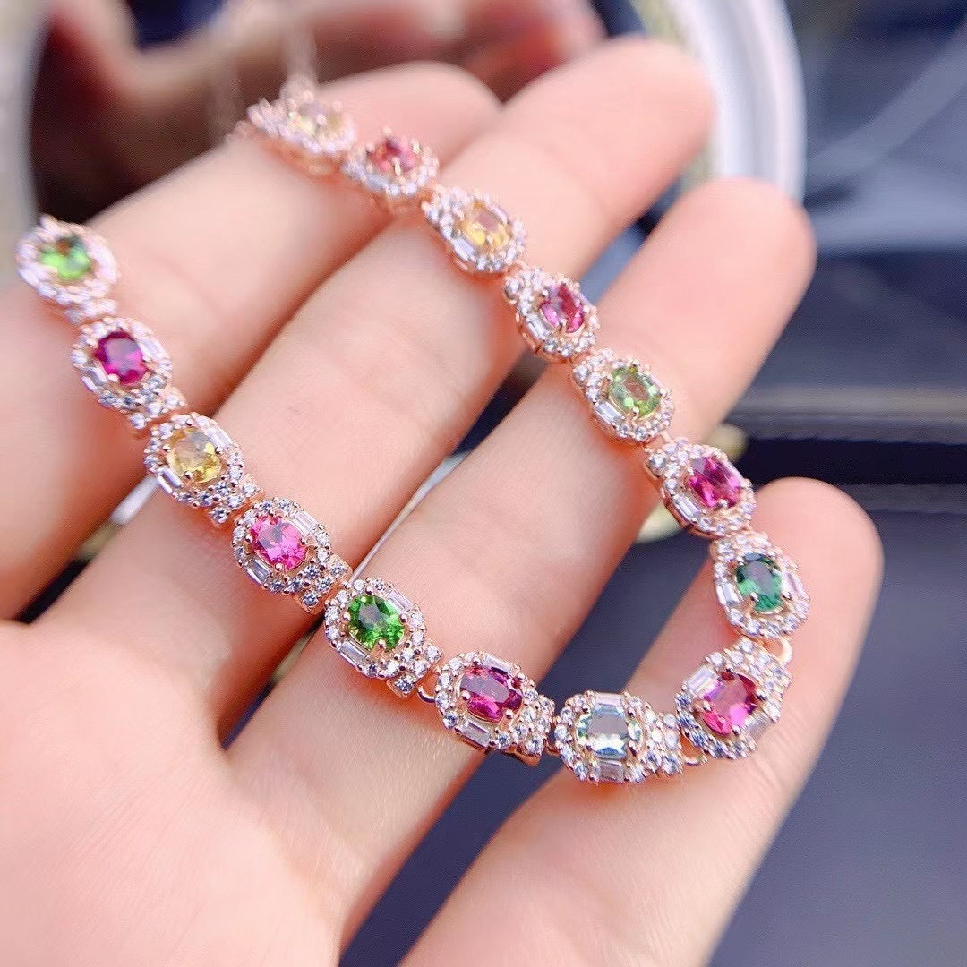 925 Silber Turmalin Armband