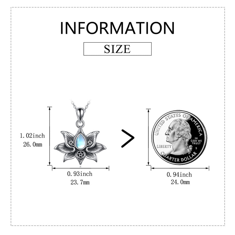 Mondstein Kette Lotus aus 925er Silber – spirituell & stilvoll für Frauen