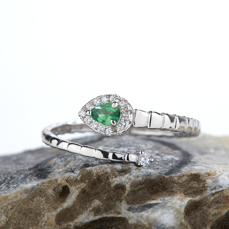 Sterling Silber Herzring – Grün