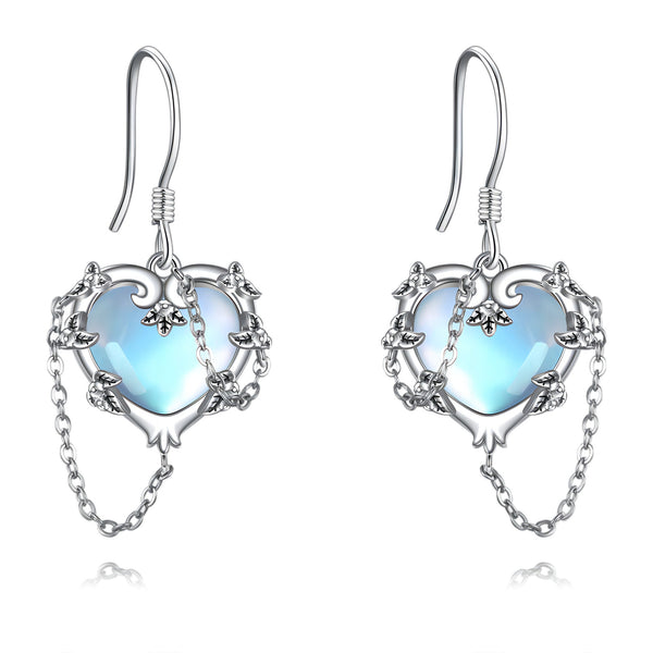 Witches Heart – Mondstein-Ohrringe aus 925er Silber